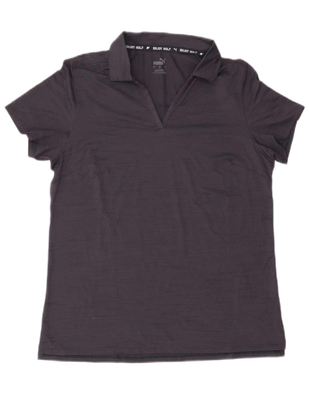 PUMA Polo Femme UK 14 Large Bleu Marine Moucheté Polyester