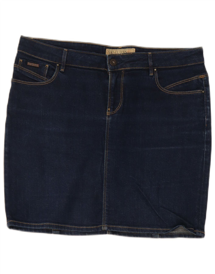Guess Femme Mini Jupe En Jean W29 Bleu Moyen Coton