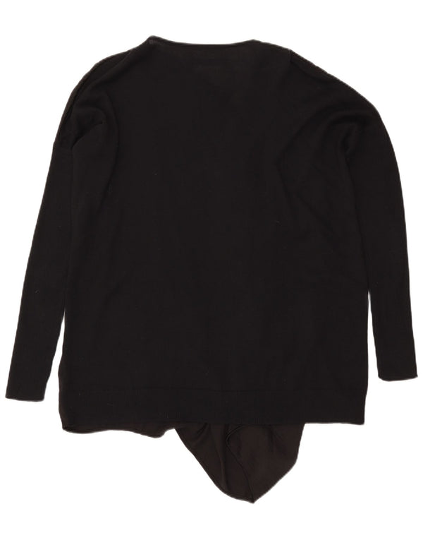 All Saints Pull col en V pour femme UK 10 Small Noir Coton