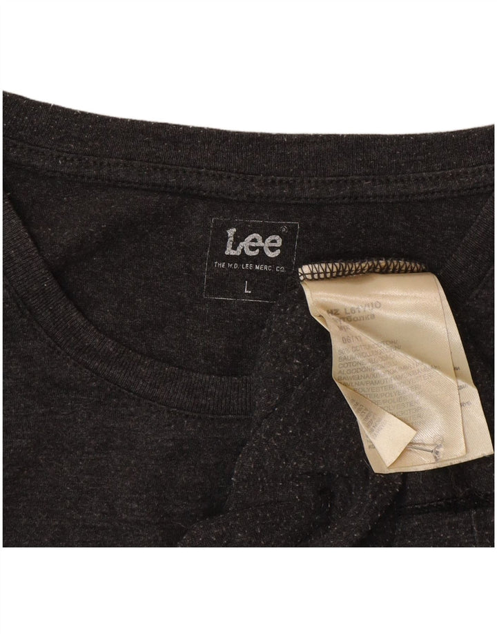 Lee Haut graphique à manches longues pour hommes, grand coton gris