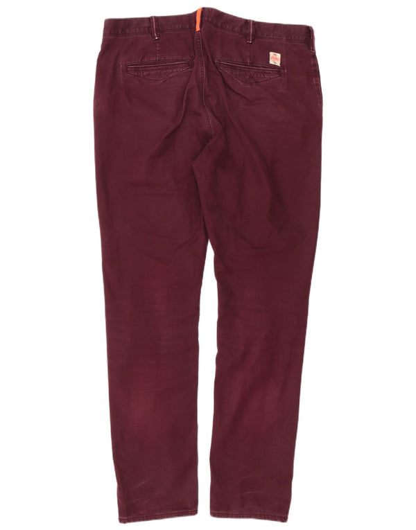 Superdry Pantalon Chino Slim Fit Homme XL W38 L32 Coton Bordeaux