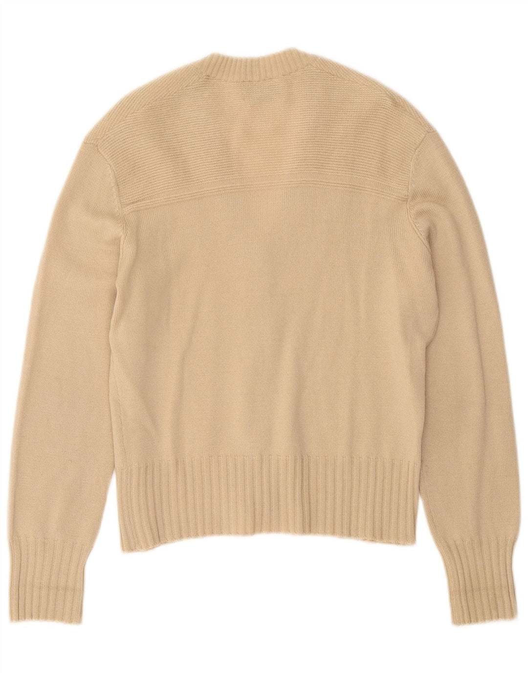 Luisa Spagnoli Pull Cardigan Femme UK 12 Laine Beige Moyen