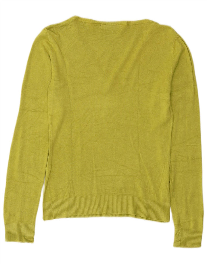 Zara Pull col V pour femme UK 12 Rayonne Vert Moyen