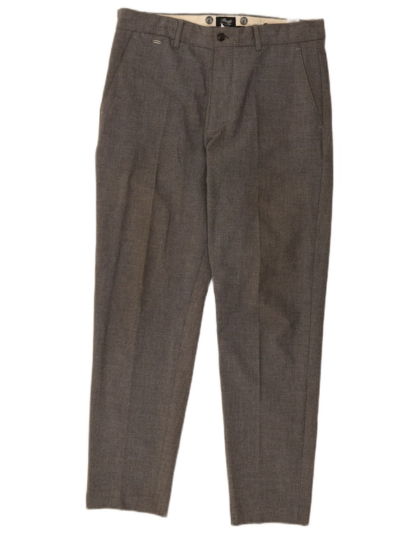 Zara Pantalon Chino Slim Homme EU 38 Small W30 L29 Gris Coton