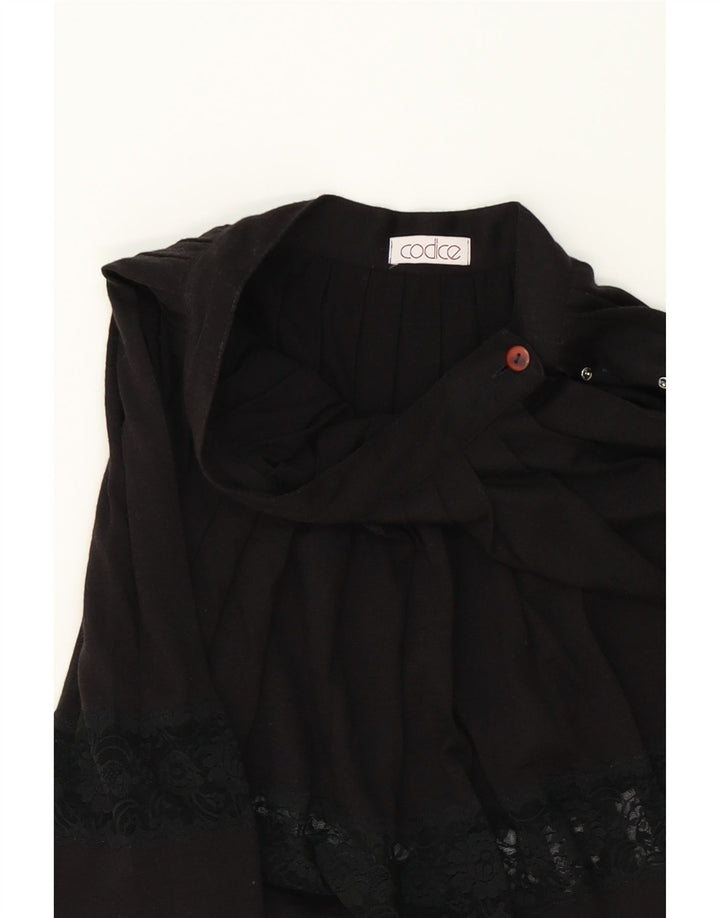 CODICE Womens Pleated Skirt W26 Small Black Floral Vintage Codice and Second-Hand Codice from Messina Hembry 