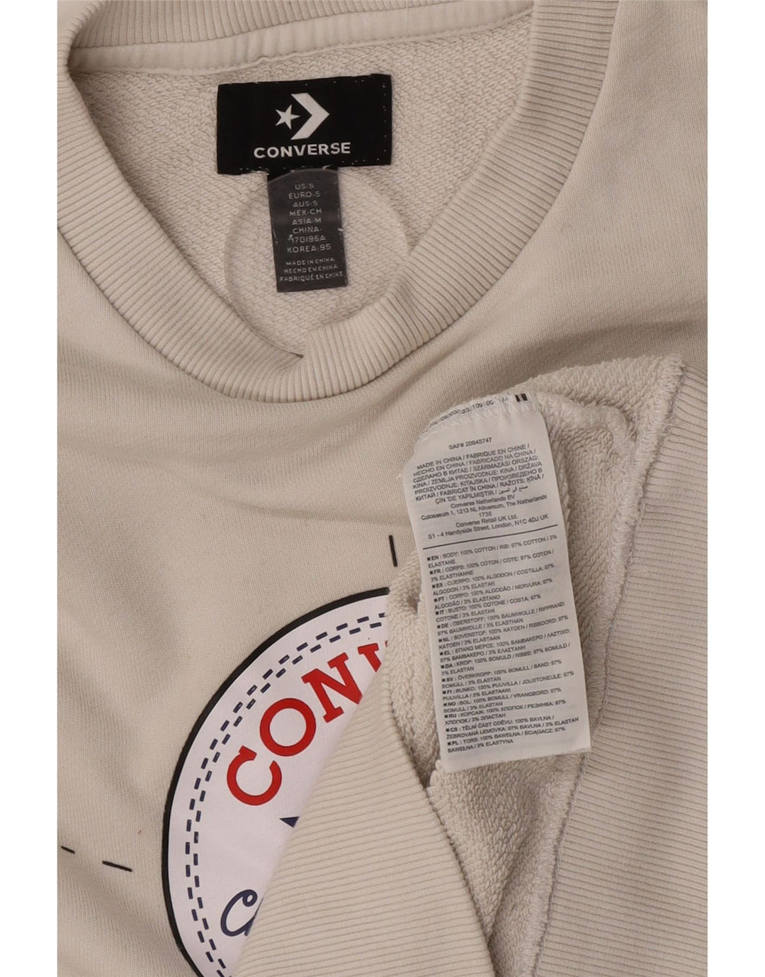 Converse Pull Chuck Taylor Graphic Sweatshirt Homme Beige Moyen Coton