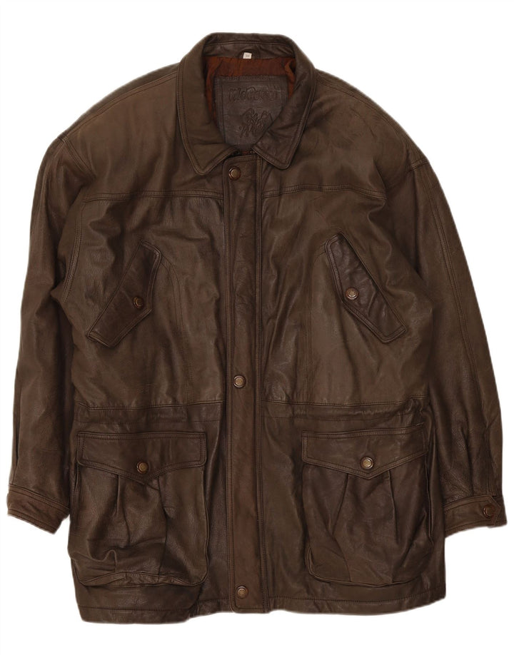 Mc Percy Manteau en cuir pour homme UK 56 3XL Kaki