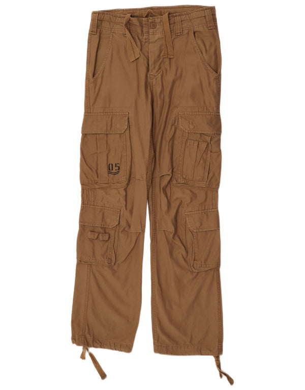 Pantalon Cargo Droit Homme Vintage Petit W29 L32 Coton Marron