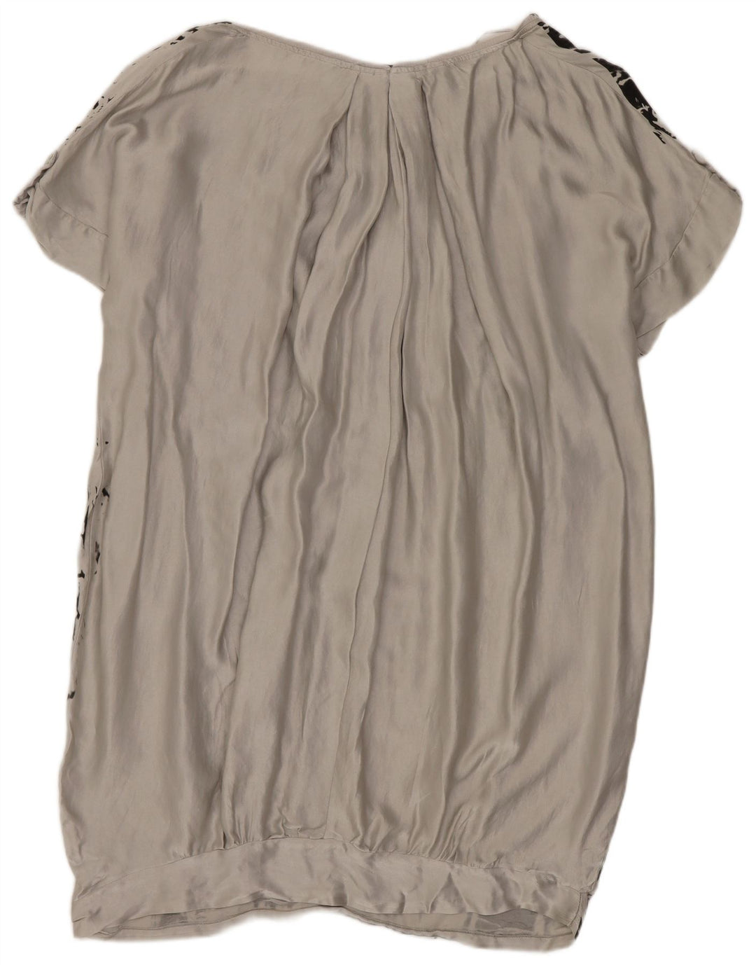 Zara Robe bulle surdimensionnée à motif abstrait pour femme UK 14 en soie gris moyen