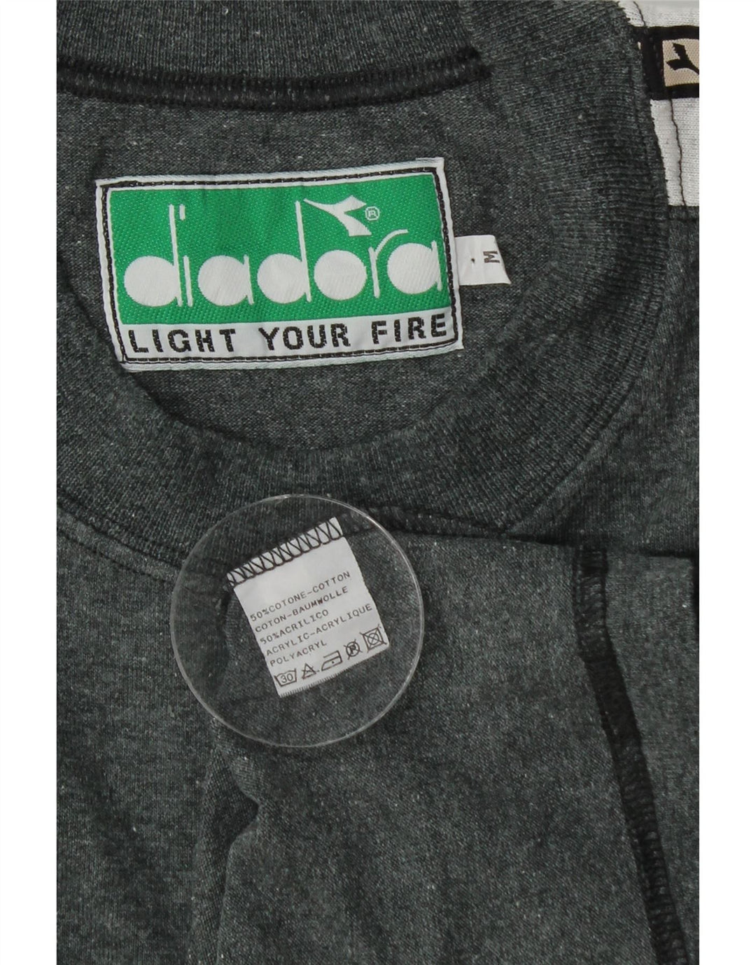 Diadora Pull Graphique Ras du Cou Homme Gris Moyen Colorblock