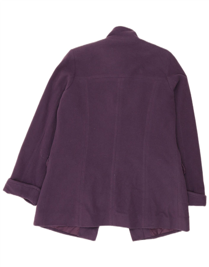 Marks & Spencer Manteau surdimensionné pour femme UK 10 Petite laine vierge violette