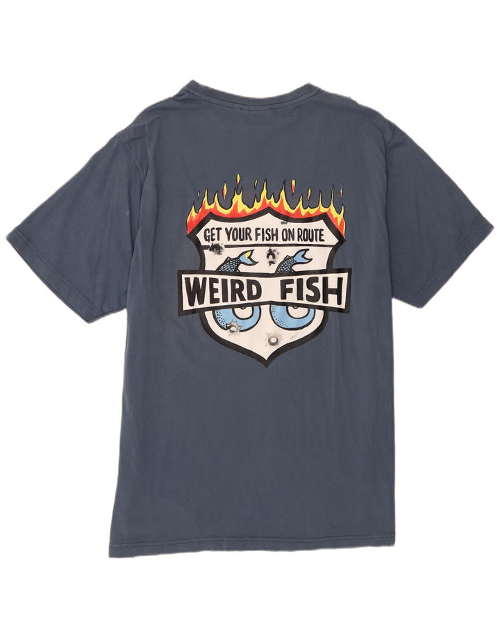 Weird Fish T-Shirt Graphique Homme Top XL Bleu Coton