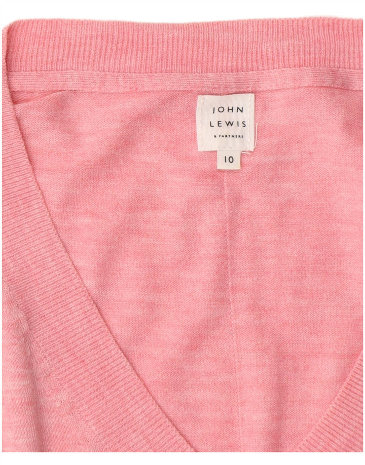 JOHN LEWIS Pull surdimensionné à col en V pour femme UK 10 Petit Rose