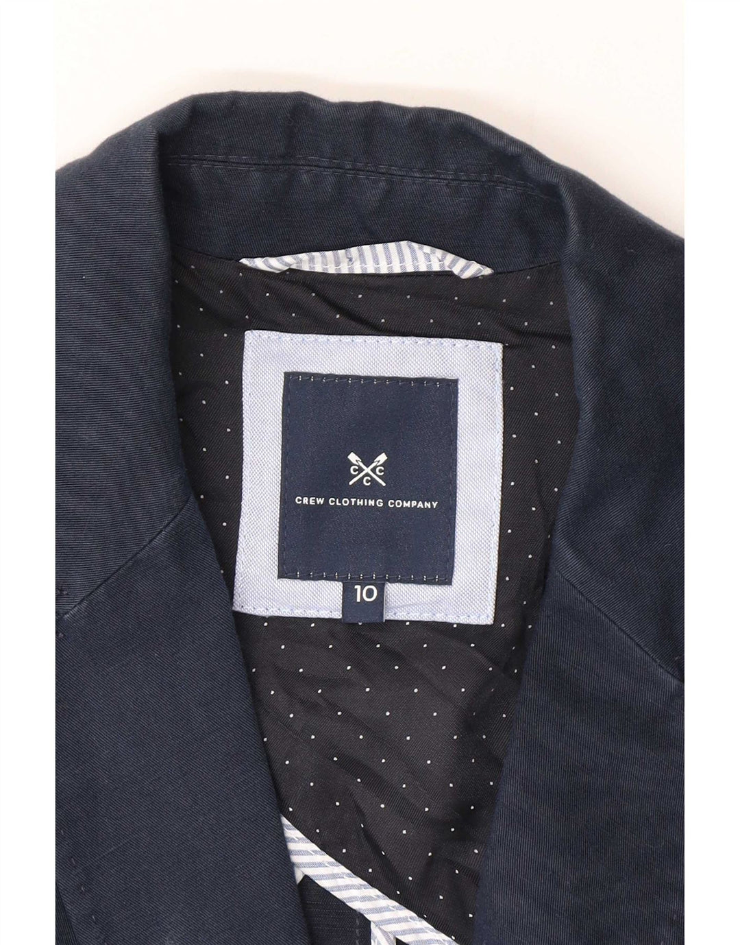 Crew Clothing Veste blazer à 2 boutons pour femme UK 10 Petit bleu marine en lin
