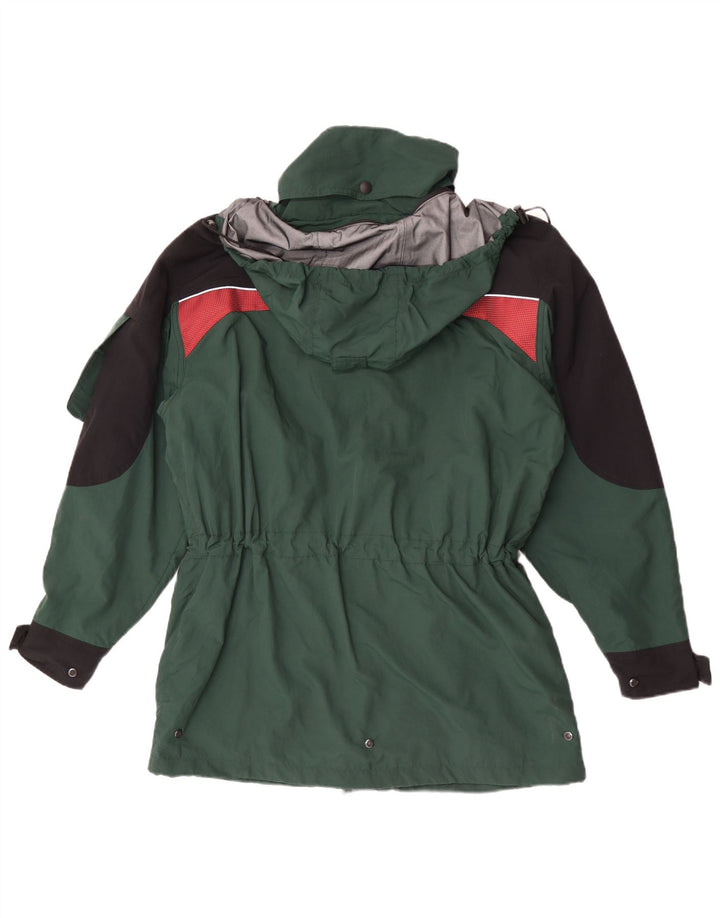 veste de pluie à capuche vintage pour homme UK 40 Grand Polyamide Vert