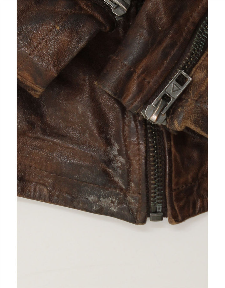 Be Edgy Veste en cuir pour homme UK 40 Grand cuir marron