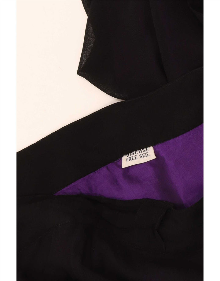 jupe portefeuille femme vintage Taille unique W48 Viscose noire