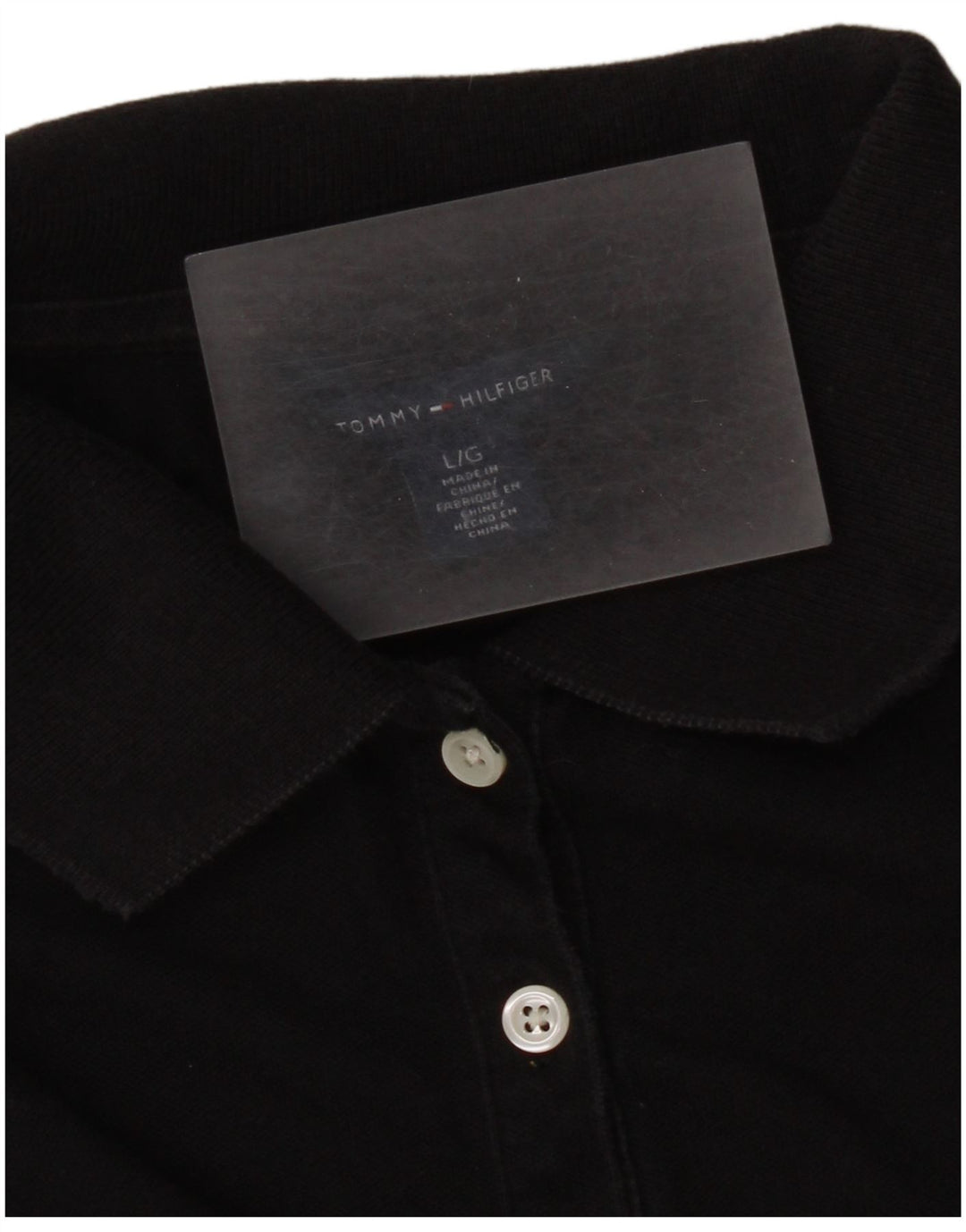 Tommy Hilfiger Polo Femme UK 14 Large Noir