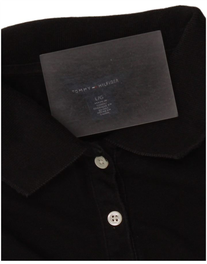 Tommy Hilfiger Polo Femme UK 14 Large Noir