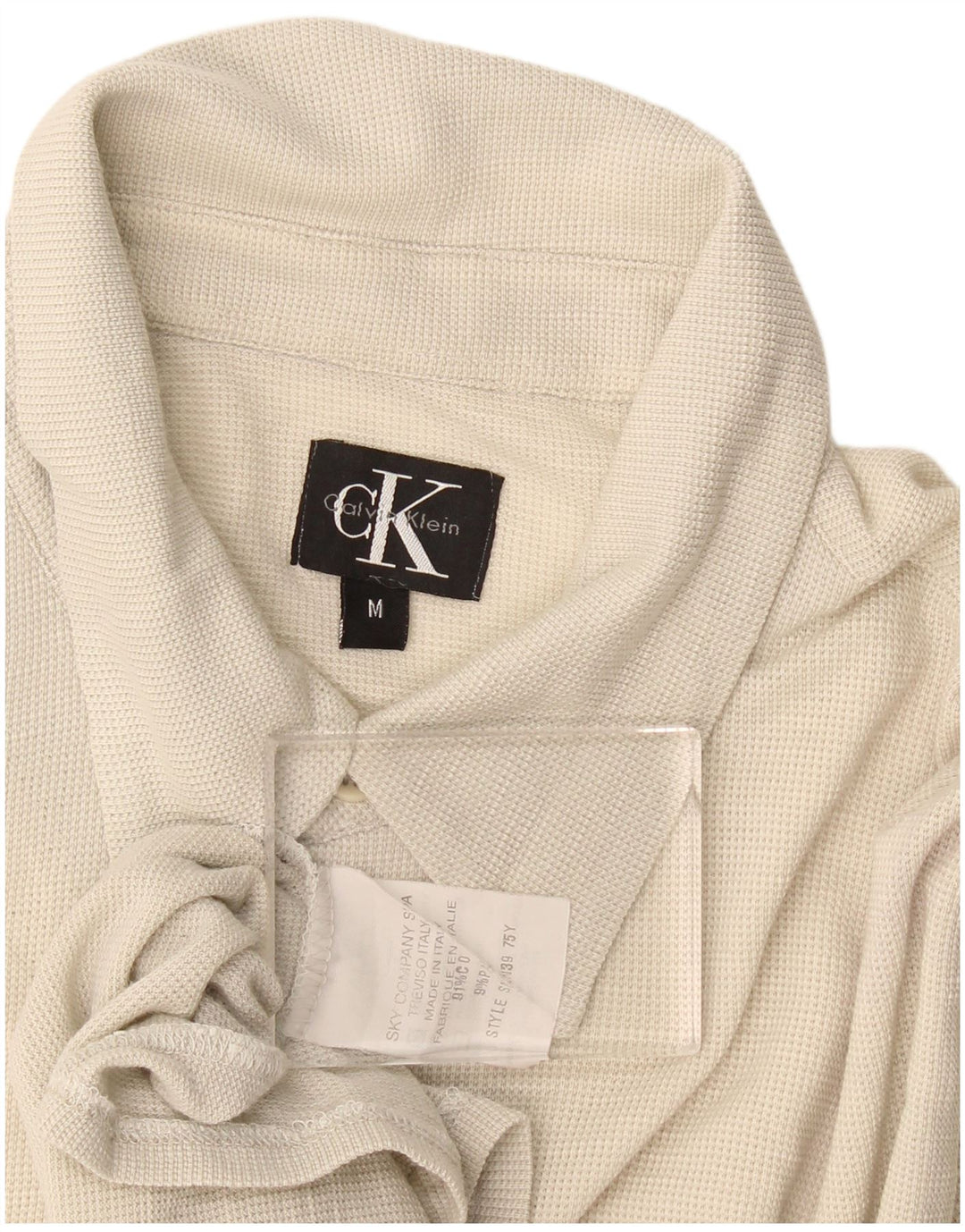 Calvin Klein Chemise à manches courtes homme en coton beige moyen