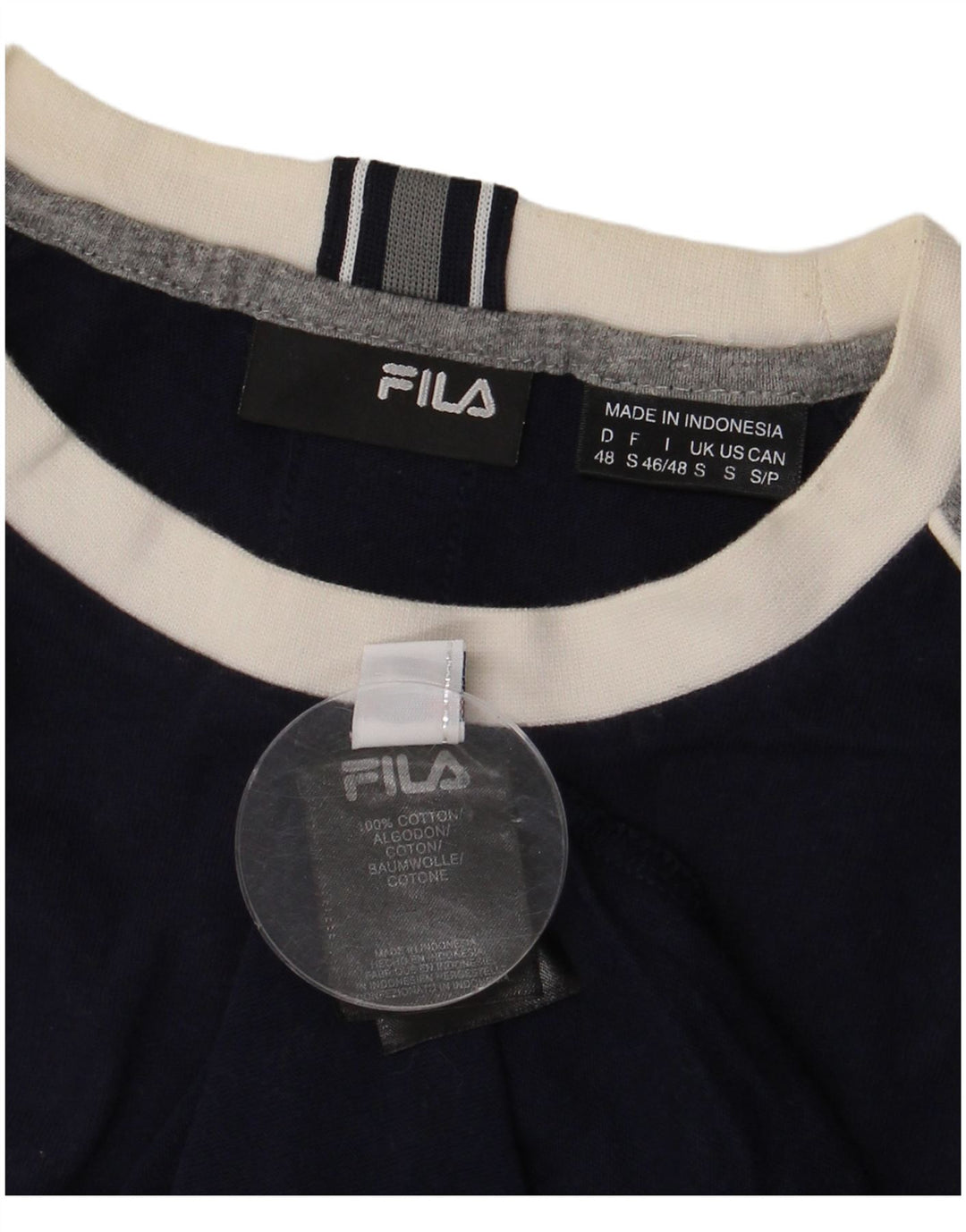 Fila Homme T-Shirt Top Petit Bleu Marine Colorblock Coton