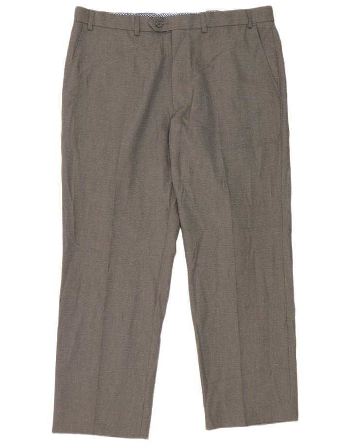 Marks & Spencer Pantalon de Costume Droit Homme W38 L29 Gris Polyester