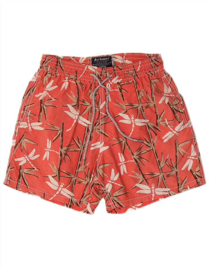 Roy Rogers Short de bain pour homme en nylon floral rouge moyen