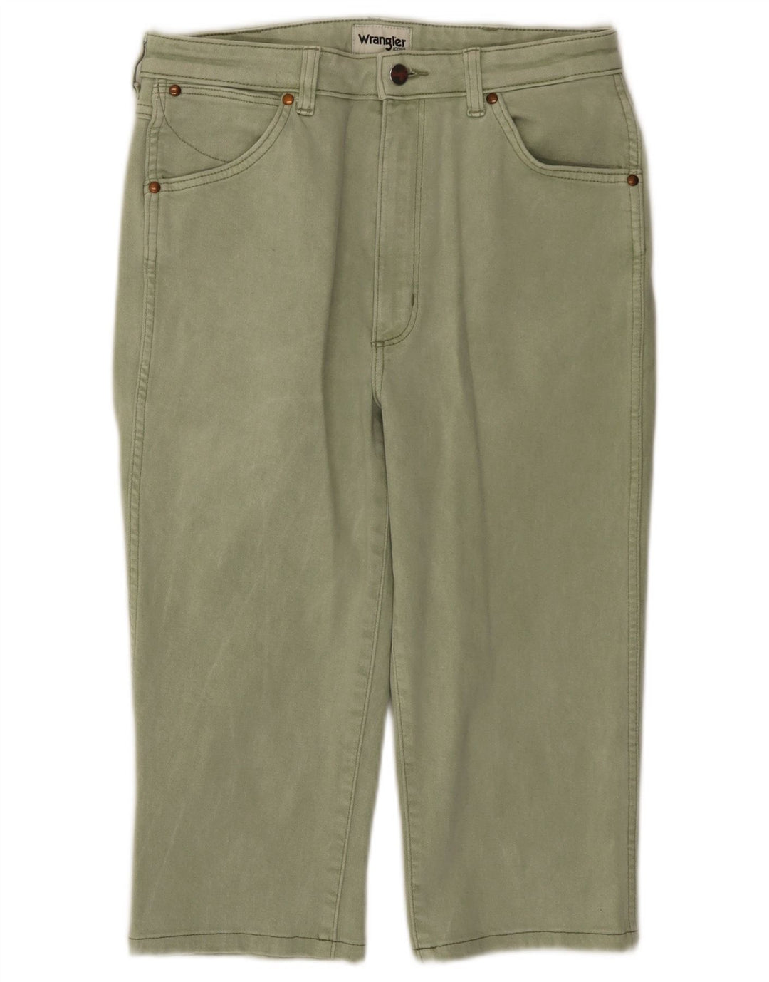 WRANGLER Pantalon décontracté droit femme W30 L27 Vert Coton