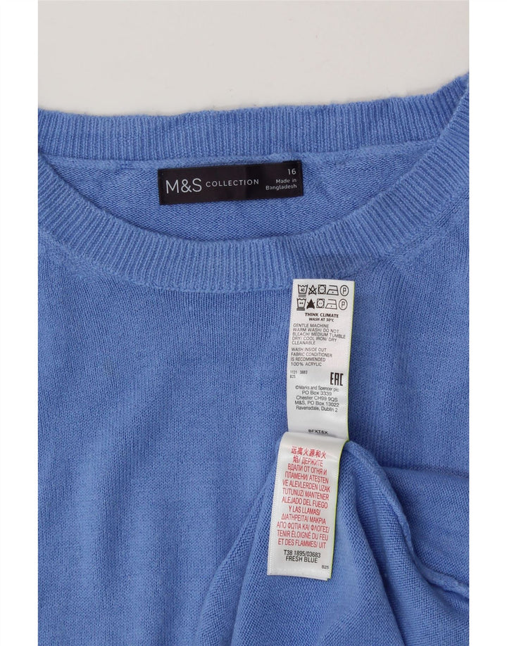 MARKS & SPENCER Pull col bateau pour femme UK 16 Grand Bleu Acrylique