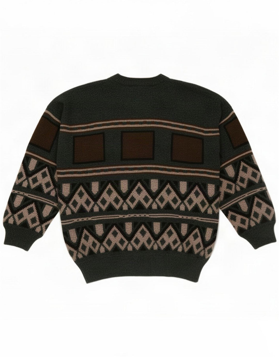 Dogan Pull col rond pour homme Vert moyen géométrique