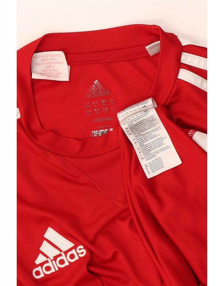 Adidas Garçon Climalite T-Shirt Top 15-16 ans Rouge Polyester