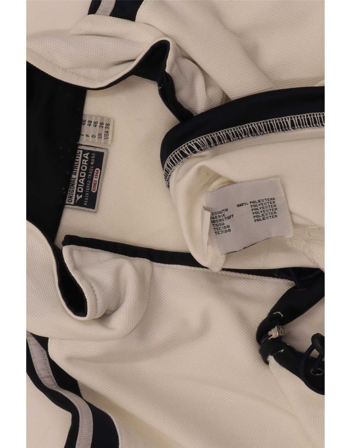 Diadora Veste de survêtement pour homme UK 36 Small Blanc Colorblock Polyester