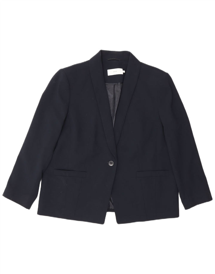 John Lewis Veste blazer à 1 bouton pour femme UK 18 XL Bleu marine Polyester