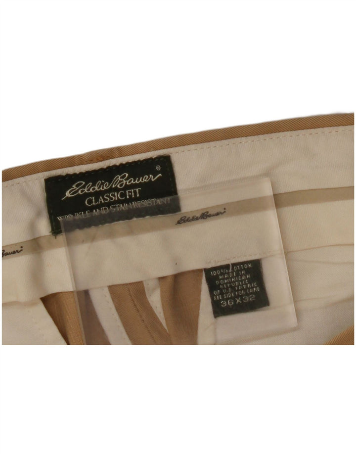 EDDIE BAUER Pantalon Chino Coupe Classique Homme W36 L32 Coton Beige