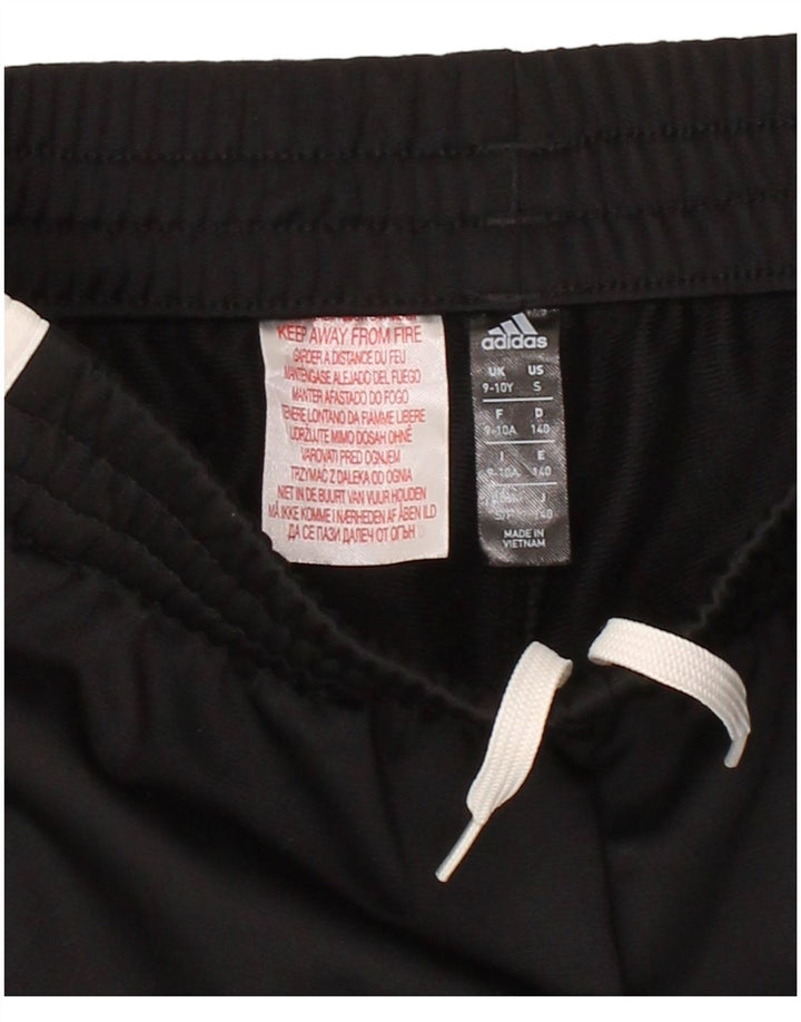 ADIDAS Boys Tracksuit Trousers Joggers 9-10 Years  Black Polyester