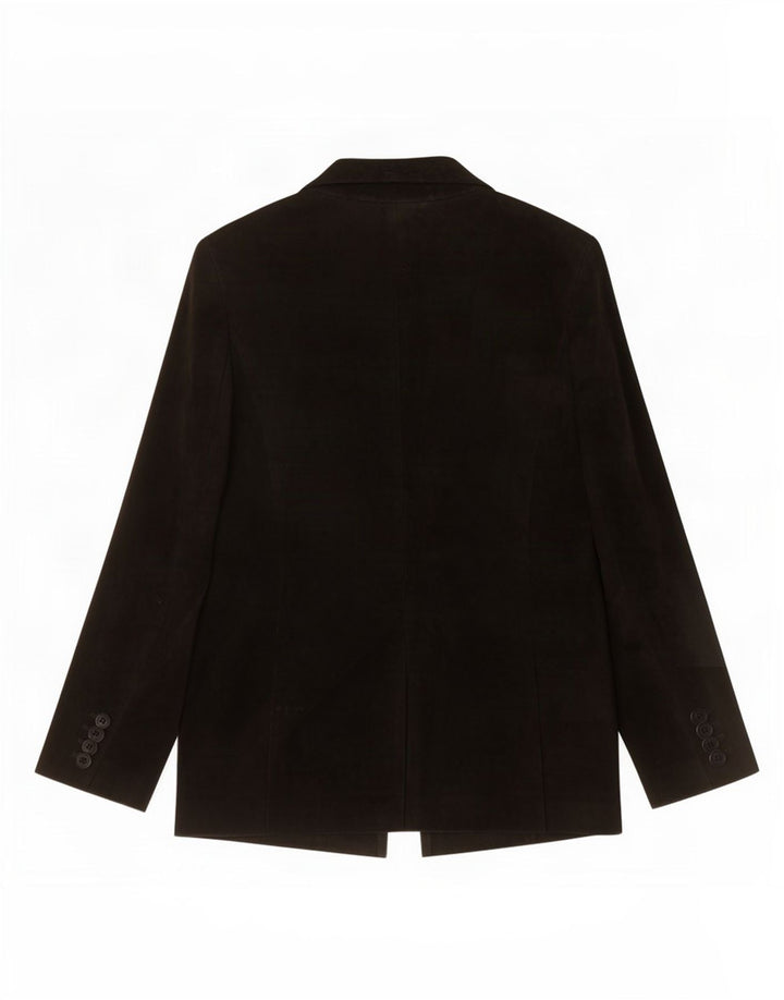 veste en daim femme vintage IT 44 cuir noir moyen