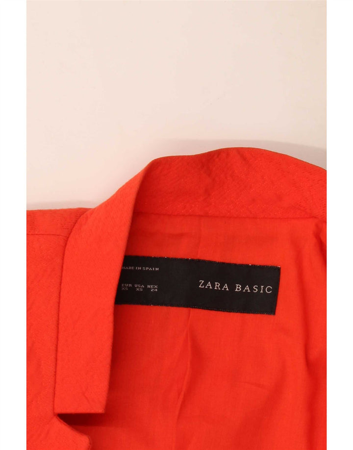 Zara Veste Blazer Ouverte Femme UK 6 XS Rouge