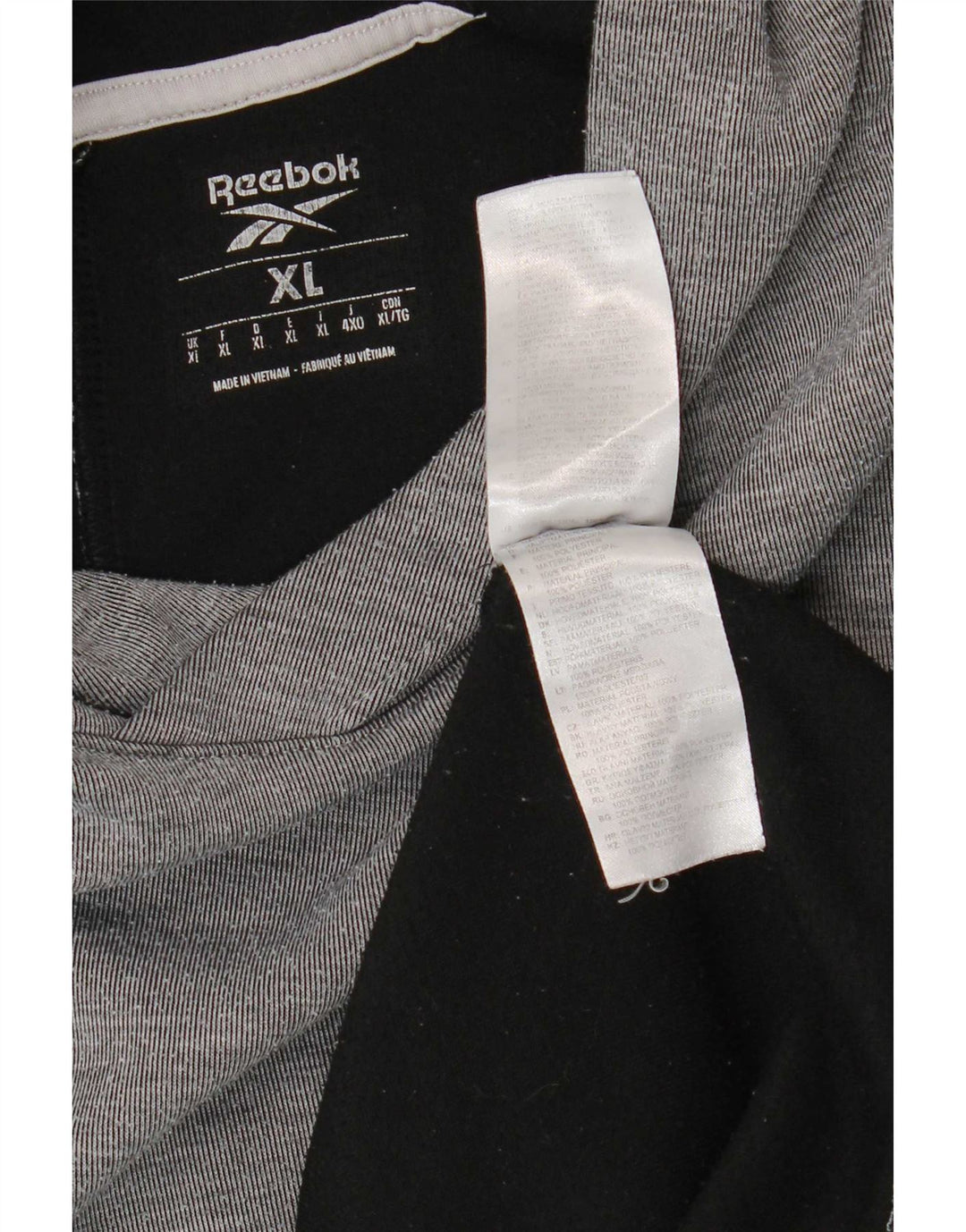 Reebok Pull à capuche pour homme XL Gris Colorblock Polyester
