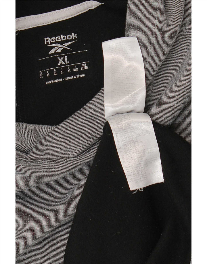Reebok Pull à capuche pour homme XL Gris Colorblock Polyester