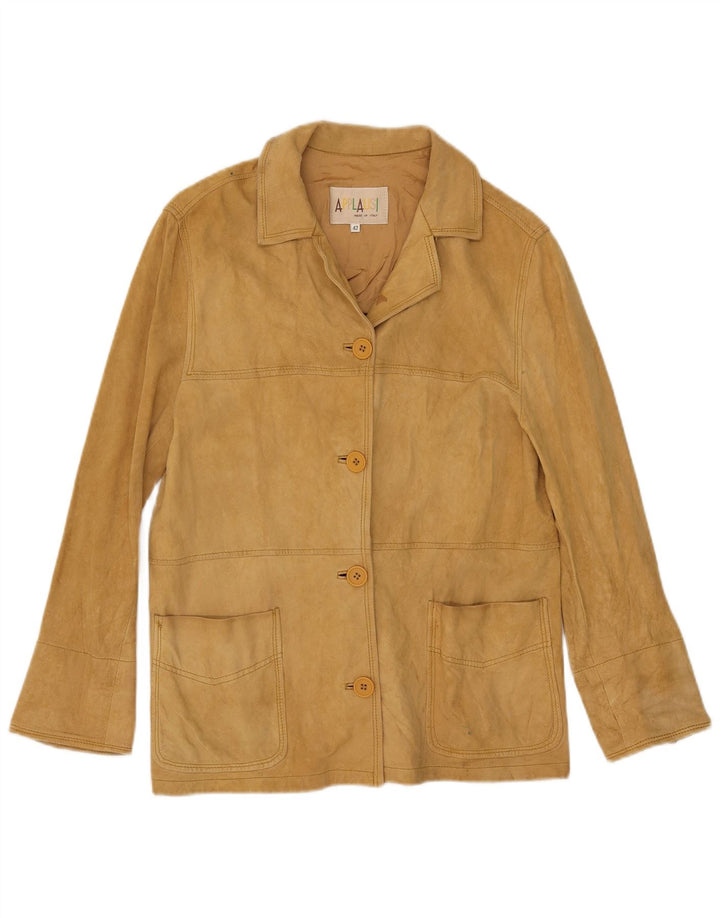 veste en daim femme vintage IT 42 cuir beige moyen