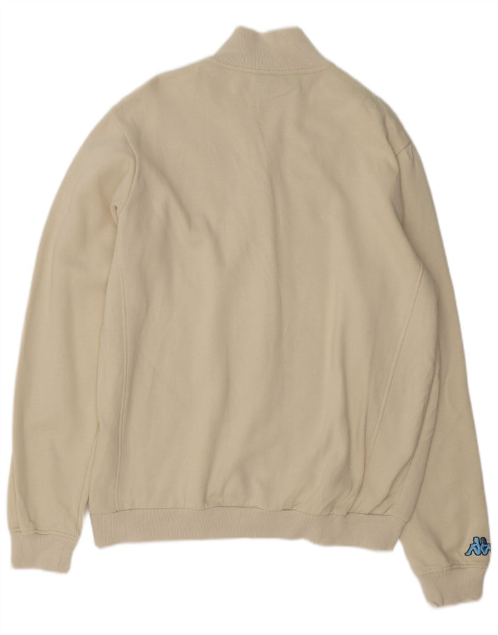 Kappa Veste de Survêtement Graphique Homme Large Blanc Cassé Coton