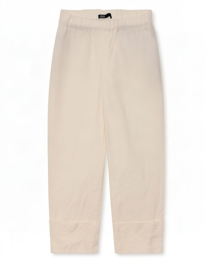 Zara Femme Pantalon Court Droit Moyen W28 L24 Blanc
