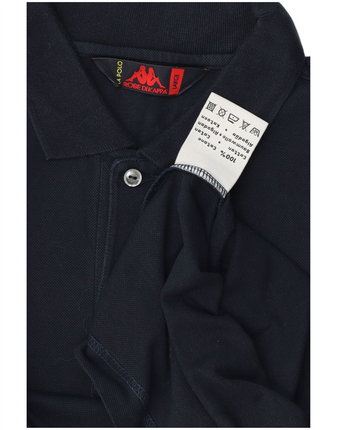 Kappa Polo Homme Large Bleu Marine Coton