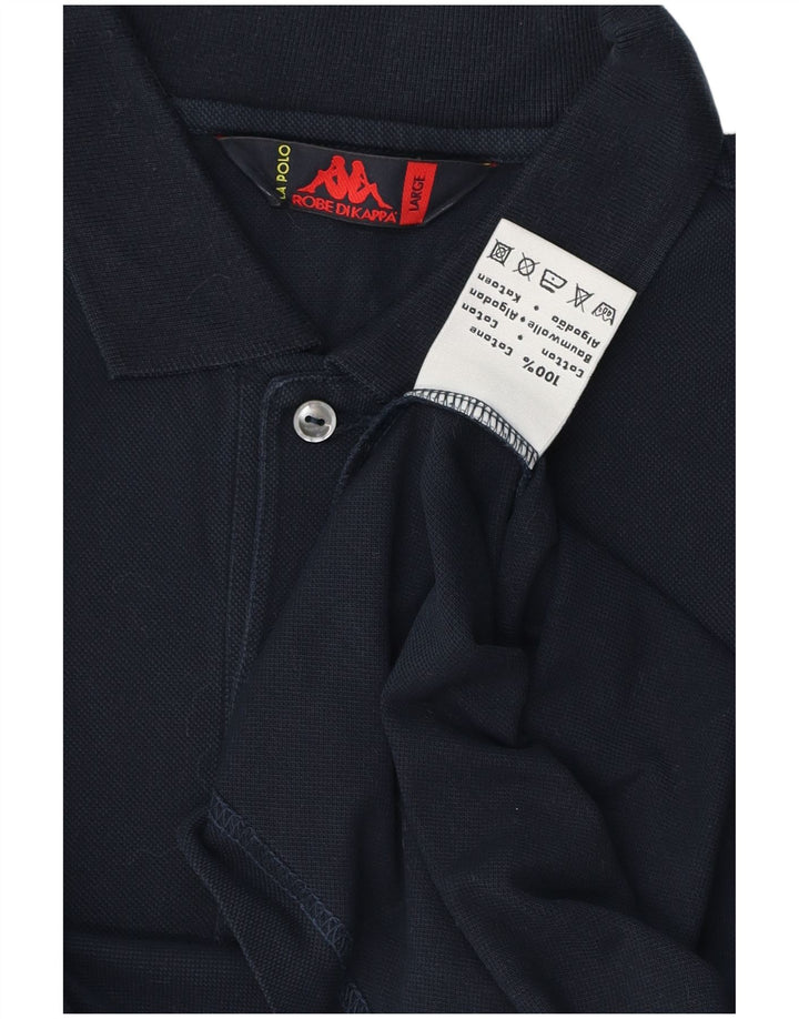 Kappa Polo Homme Large Bleu Marine Coton