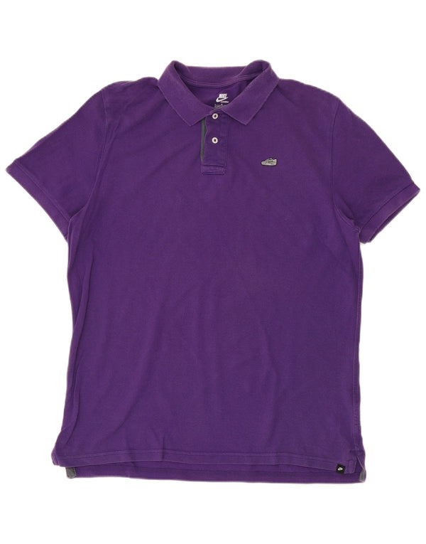 NIKE Polo Homme UK 42/44 Large Violet Coton