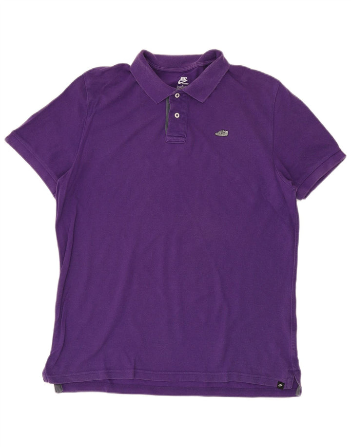 NIKE Polo Homme UK 42/44 Large Violet Coton