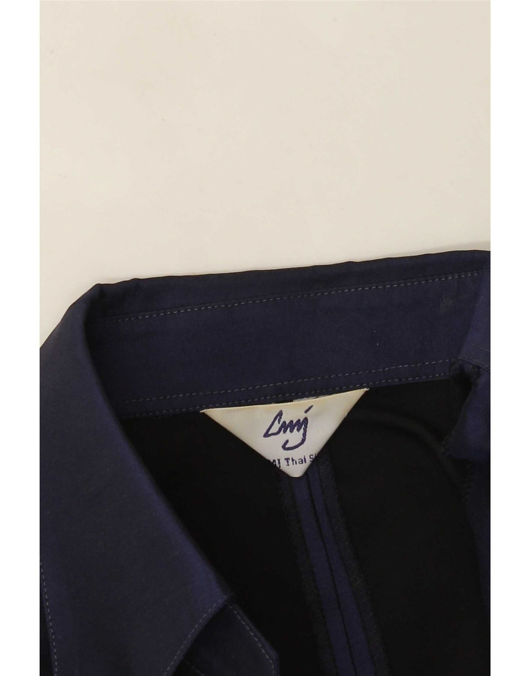 Blouse chemise femme vintage UK 14 Soie bleu marine moyenne