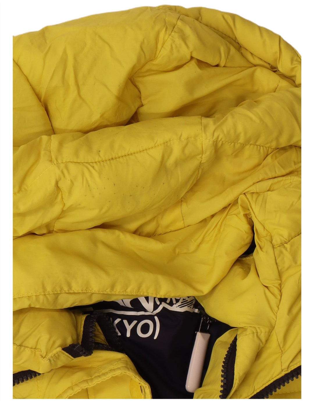 Superdry Veste matelassée à capuche pour femme UK 10 Small Jaune Polyester