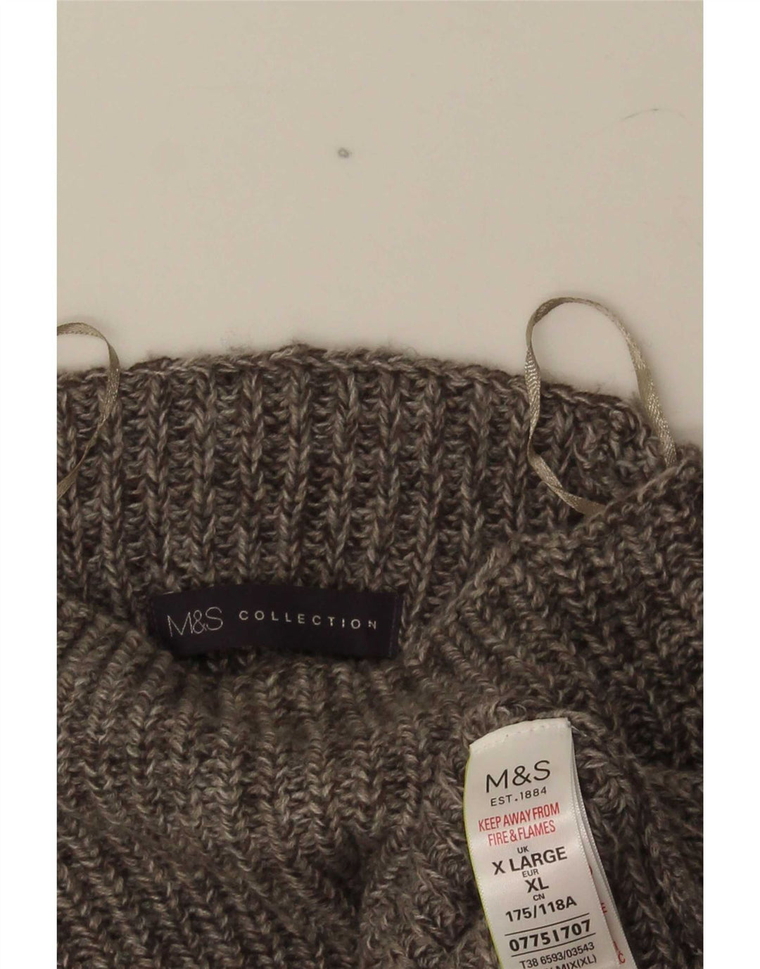 Marks & Spencer Pull col roulé pour homme XL Gris acrylique moucheté