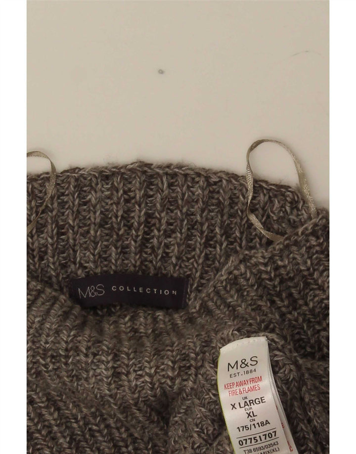 Marks & Spencer Pull col roulé pour homme XL Gris acrylique moucheté